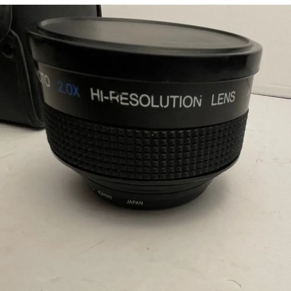 Ambico Video V-0313 Telephoto 2.0X Hi-Resolution Lens Japan 52mm 49mm Case